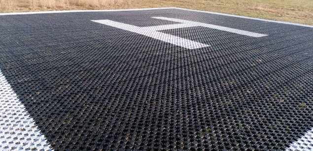 PERFO helipad with white markings